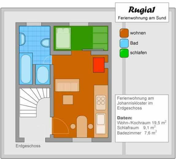 Rugia 1 Apartment Stralsund Bagian luar foto